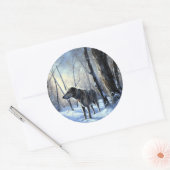 Sticker Rond Irish Wolfhop Laisser neiger Noël (Enveloppe)