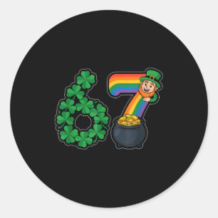 Sticker Rond Irlandais 67 Six Sept 6 7 Mème Saint-Patrick Lepre