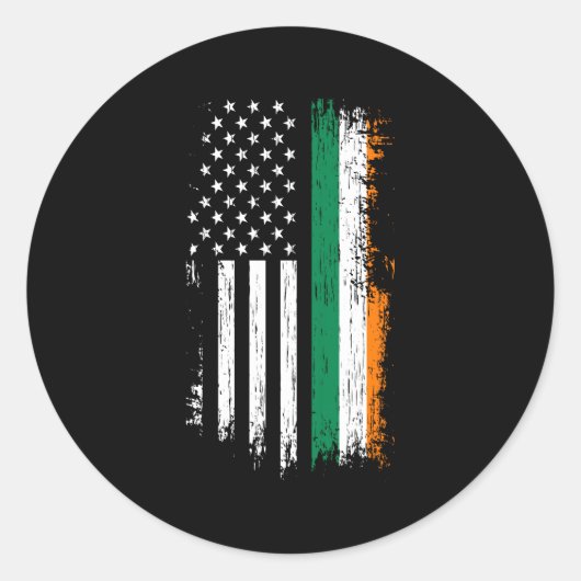 Sticker Rond Irlandais American Flag Pride Irlande Usa (Devant)