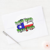 Sticker Rond Irlandais avec l'autocollant de style du Texas (Enveloppe)