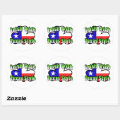 Sticker Rond Irlandais avec l'autocollant de style du Texas (Feuille)