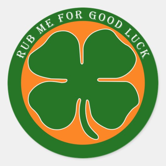 Sticker Rond Irlandais - Bonne chance (Devant)
