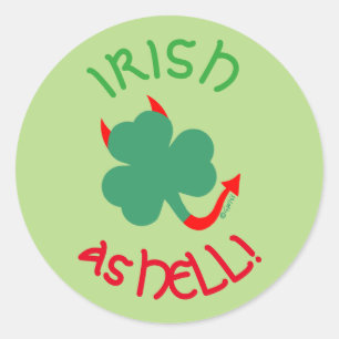 Sticker Rond Irlandais comme Shamrock de danse enfantine