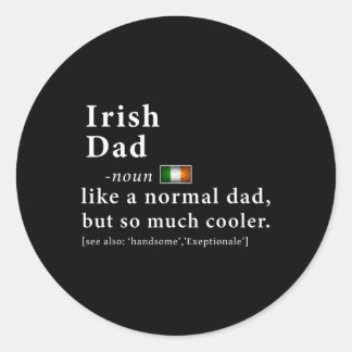 Sticker Rond Irlandais définition Chemise Fête des pères Drapea