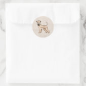 Sticker Rond Irlandais Doux Manipulé Terrier mignon chien beige (Sac)