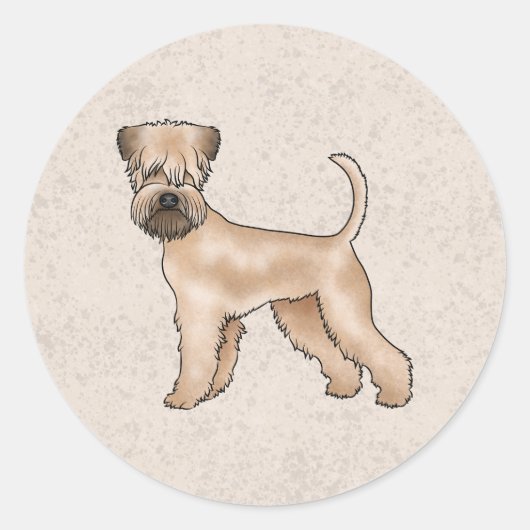 Sticker Rond Irlandais Doux Manipulé Terrier mignon chien beige (Devant)