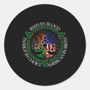 Sticker Rond Irlandais par le sang Américain par la naissance P
