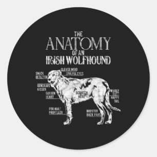 Sticker Rond Irlandais Wolfhound Dog