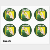 Sticker Rond Irlandaise fille Vintage Rosie Riveter (Feuille)