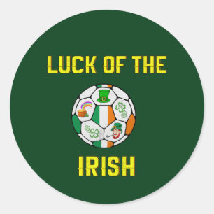 Sticker Rond Irlande Drapeau balle de football - La chance de l