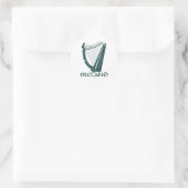 Sticker Rond Irlande Harp Design, Irish Harp (Sac)