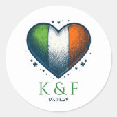 Sticker Rond Irlande Mariage couple (Devant)