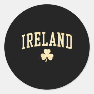 Sticker Rond Irlande Shamrock Clover Irlandais Lucky Green Vint