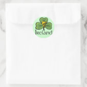 Sticker Rond Irlande Shamrock et harpe (Sac)