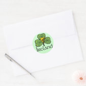 Sticker Rond Irlande Shamrock et harpe (Enveloppe)