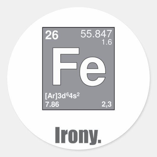 Sticker Rond Ironie (Devant)