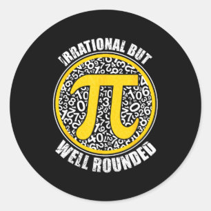 Sticker Rond Irrationnel Mais Bien Rond Symbole du Nombre Pi 3.