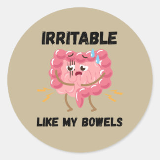Sticker Rond Irritable comme mes intestins