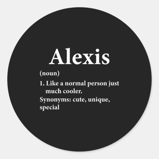 Sticker Rond Is Name Definition Funny D (Devant)