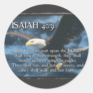 Sticker Rond ISAIAH 40:31 Monter avec des ailes comme des ailes