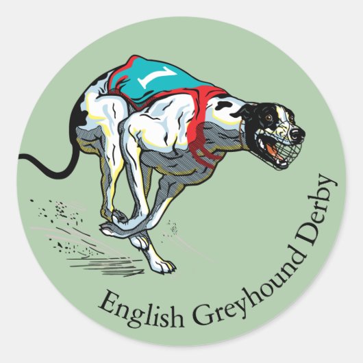 Sticker Rond ish greyhound (Devant)