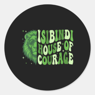 Sticker Rond Isibindi House Of Courage Green Lion Team Spirit T