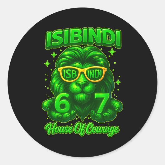 Sticker Rond Isibindi House Of Courage School System 6 7 Funny  (Devant)