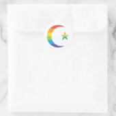 Sticker Rond Islam Crescent & Star Muslim LGBTQ Gay pride Drape (Sac)