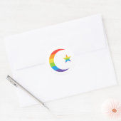Sticker Rond Islam Crescent & Star Muslim LGBTQ Gay pride Drape (Enveloppe)