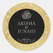 Sticker Rond Islam Royal Golden Damask Mariage musulman Favor (Devant)