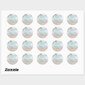 Sticker Rond Island Breeze Plage Peint Scène Monogramme Mariage (Feuille)