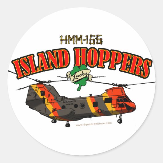 Sticker Rond Island Hoppers Design simple (Devant)