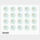 Sticker Rond Island Paradise Beach Wedding Favor (Feuille)