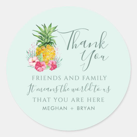 Sticker Rond Island Paradise Beach Wedding Favor (Devant)