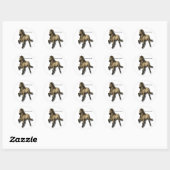 Sticker Rond Islandais vintage (Feuille)