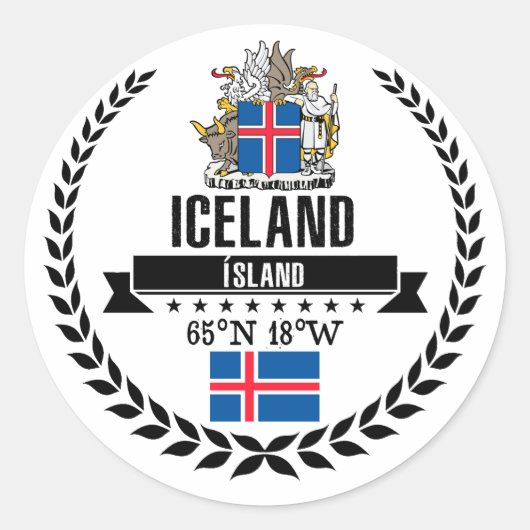 Sticker Rond Islande (Devant)