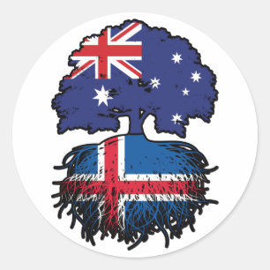 Sticker Rond Islande Australie Australienne Australie Racines d