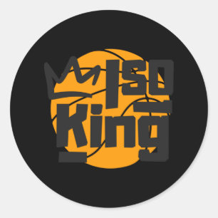Sticker Rond Isolement du basket-ball King One Man Show
