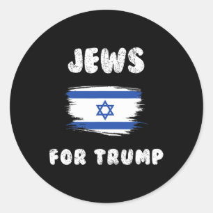 Sticker Rond Israël Drapeau Les Juifs Pour Trump