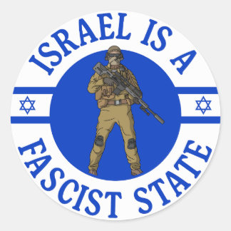 Sticker Rond Israël est un État fasciste - Protéger la Palestin