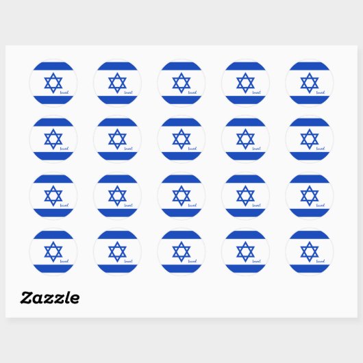 Sticker Rond Israël & les patriotes du drapeau israélien, vacan (Feuille)
