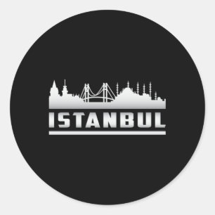 Sticker Rond Istanbul Turquie City Skyline Cityscape Funny Cade