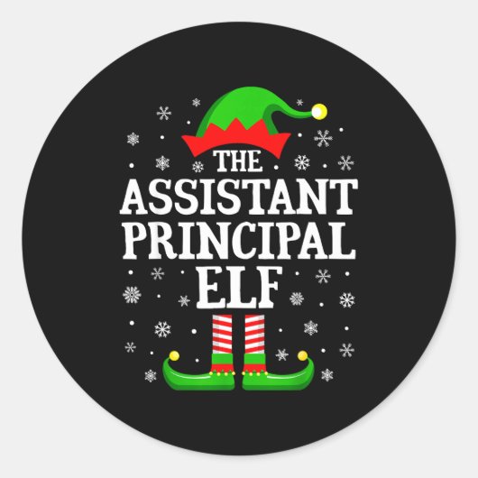 Sticker Rond Istant Principal Elf Funny Christmas Family Matchi (Devant)