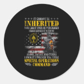 Sticker Rond It Cannot Be Inherited Special Operations Command (Devant)