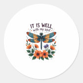 Sticker Rond It Is Well With My Soul Inspirational Quote (1) (Devant)