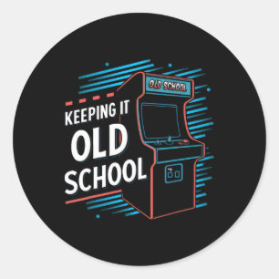 Sticker Rond It Old School Gamer Vintage 80's 90s Arcade Gaming