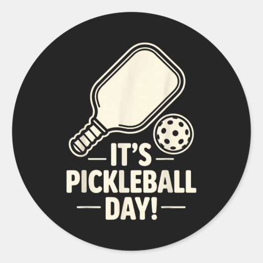 Sticker Rond It’s Ckleball Day Dink Srt Player Court Fun Team P (Devant)
