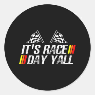 Sticker Rond It&#; s Jour de course Yall Funny Racing Druck voi