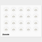 Sticker Rond It Takes a Village Snowy Whimsical Baby Shower (Feuille)