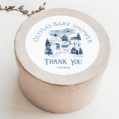 Sticker Rond It takes a Village Winter Night Snow Thank you